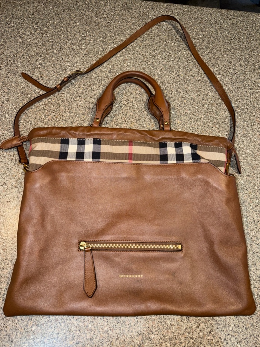 Burberry Crush Tote with Nova Check Accent